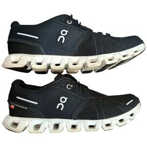 On Running Cloud 6 Shoes Black Speed Laces Low Top Mesh Sneakers Women's 7